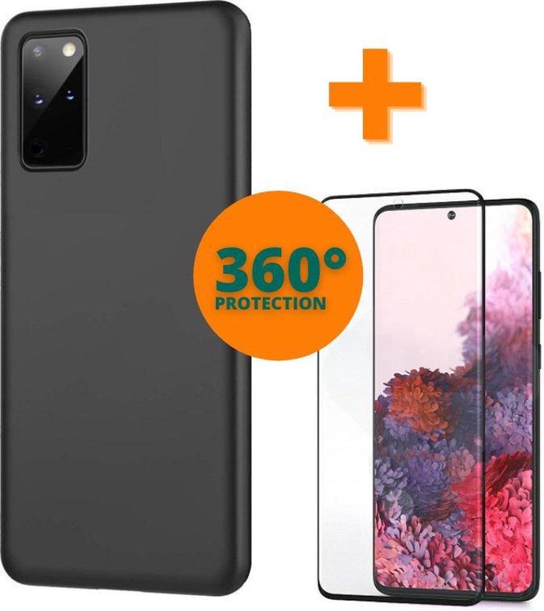 Fooniq Silicone Hoesje Zwart + Screenprotector - Geschikt Voor Samsung Galaxy S20 Plus