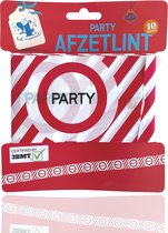 3BMT feest versiering - afzetlint party - rood/wit - 10 meter