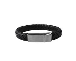 As armband Gevlochten black - 18cm