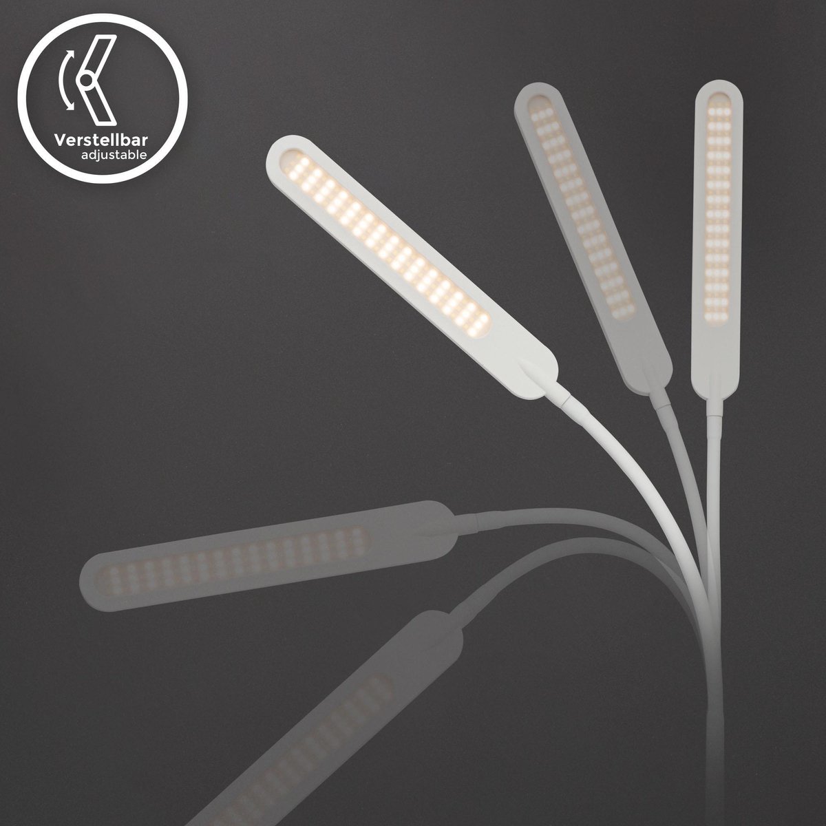 B.K.Licht - Witte CCT Vloerlamp - dimbaar - voor woonkamer - staande lamp - ingebouwde dimmer - staanlamp - booglamp - leeslamp - h: 135cm - 600Lm - 6.5W thumbnail 4