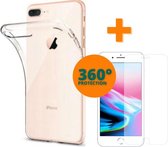 Fooniq Silicone Hoesje Transparant + Screenprotector - Geschikt Voor Apple iPhone 7/8 Plus