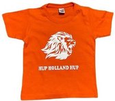 Baby shirt '' hup holland hup '' maat 92 oranje