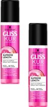 Gliss Kur Supreme Length Anti-Klit Spray - DUOPAK 2 x 200 ml & Haarmasker Weekly Therapie