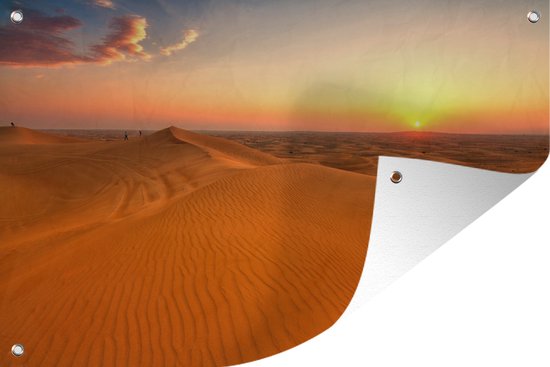 Muurdecoratie De zon gaat onder in het woestijnlandschap - 180x120 cm