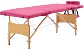 Medina Massagetafel inklapbaar 4 zones hout roze