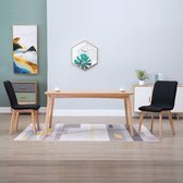 Medina Eetkamerstoelen 2 st stof en massief eikenhout zwart
