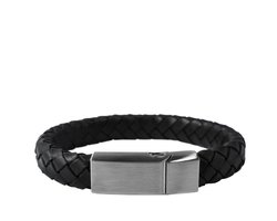 As armband Gevlochten black - 22cm