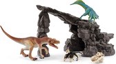 Schleich Dinosaurus - Dinoset met hol - Speelfigurenset - Kinderspeelgoed voor Jongens en Meisjes - 4 tot 12 jaar - 7 Onderdelen