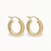 Hoop Oorringen – 18K Goud Verguld Sterling Zilver – Chunky Hoop Earrings – Oorbellen – Valentijn Cadeautje Vrouw