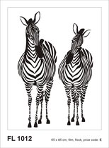 Sanders & Sanders muursticker zebra's zwart wit - 600295 - 65 x 85 cm