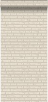 ESTAhome behang sport teksten warm grijs - 115622 - 53 cm x 10,05 m