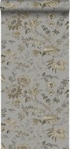 Origin behang bloemen taupe en bruin - 326125 - 53 cm x 10,05 m