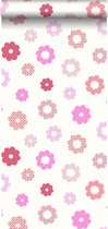 ESTAhome behang kant-motief roze - 115734 - 53 cm x 10,05 m