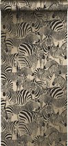Origin behang zebra's glanzend goud - 347454 - 53 cm x 10,05 m