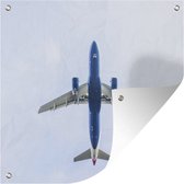 Tuindoek Onderkant van blauw met wit vliegtuig - 100x100 cm