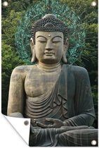 Tuinposter - Tuindoek - Tuinposters buiten - Standbeeld van een Boeddha in Zuid-Korea - 80x120 cm - Tuin