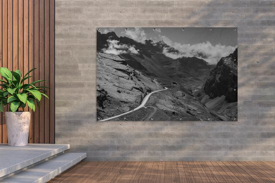Décoration murale Bolivia - Route - Zwart - Wit - 180x120 cm - Poster jardin - Toile jardin - Poster extérieur