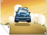 Une illustration d'une affiche de jardin de voiture de rallye de course 40x30 cm - petit - Toile de jardin / Toile d'extérieur / Peintures pour l'extérieur (décoration de jardin)