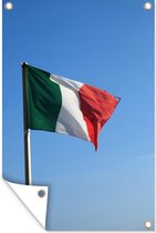 Tuindecoratie Italiaanse vlag in een lichtblauwe lucht - 40x60 cm - Tuinposter - Tuindoek - Buitenposter