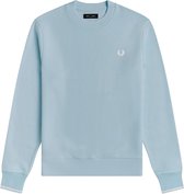 Fred Perry Crew Neck  Trui - Mannen - licht blauw/wit