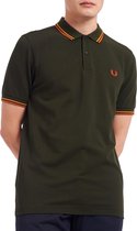 Fred Perry Twin Tipped Poloshirt - Mannen - donker groen - oranje - geel