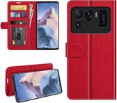 Xiaomi Mi 11 Ultra hoesje - MobyDefend Wallet Book Case (Sluiting Achterkant) - Rood - GSM Hoesje - Telefoonhoesje Geschikt Voor: Xiaomi Mi 11 Ultra