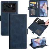 Xiaomi Mi 11 Ultra hoesje - MobyDefend Luxe Wallet Book Case (Sluiting Zijkant) - Blauw - GSM Hoesje - Telefoonhoesje Geschikt Voor: Xiaomi Mi 11 Ultra