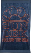 Sundek Handdoek - donker blauw/oranje