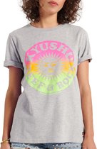 Superdry T-shirt - Vrouwen - Grijs/Roze/Groen