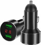 Autolader - Snellader voor mobiele telefoon - 2x USB poort - 5V / 2.4A - Zwart