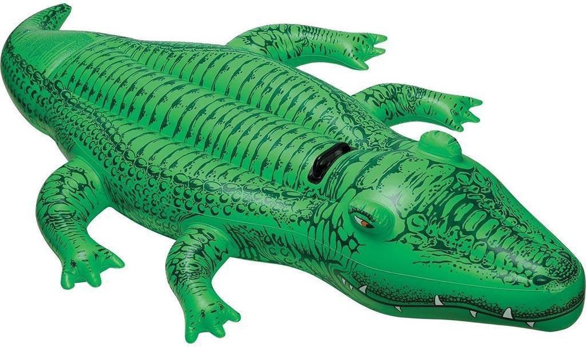 Krokodil Ride-On Opblaasdier Intex - Opblaasbaar Zwembad Speelgoed - Opblaasfiguren - Opblaasdieren - Zomer Zwembad Strand Zon - Opblaas Speelgoed Voor Kinderen - Intex