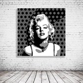 Pop Art Marilyn Monroe Canvas - 100 x 100 cm - Canvasprint - Op dennenhouten kader - Geprint Schilderij - Popart Wanddecoratie