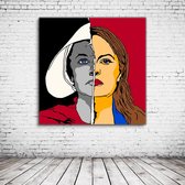 June Osborne The Handmaid's Tale Canvas - 100 x 100 cm - Canvasprint - Op dennenhouten kader - Geprint Schilderij - Popart Wanddecoratie