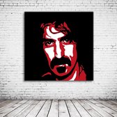 Frank Zappa Pop Art Canvas - 80 x 80 cm - Canvasprint - Op dennenhouten kader - Geprint Schilderij - Popart Wanddecoratie