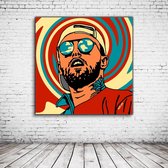 Pop Art Mac Miller Acrylglas - 100 x 100 cm op Acrylaat glas + Inox Spacers / RVS afstandhouders - Popart Wanddecoratie