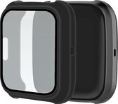 Fitbit Versa 2 Hoesje met Screenprotector gehard glas - Zwart