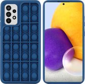 iMoshion Pop It Fidget Toy - Pop It hoesje voor de Samsung Galaxy A72 - Donkerblauw