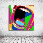 Pop Art Shout Canvas - 90 x 90 cm - Canvasprint - Op dennenhouten kader - Geprint Schilderij - Popart Wanddecoratie