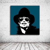 Pop Art Michael Jackson Acrylglas - 100 x 100 cm op Acrylaat glas + Inox Spacers / RVS afstandhouders - Popart Wanddecoratie