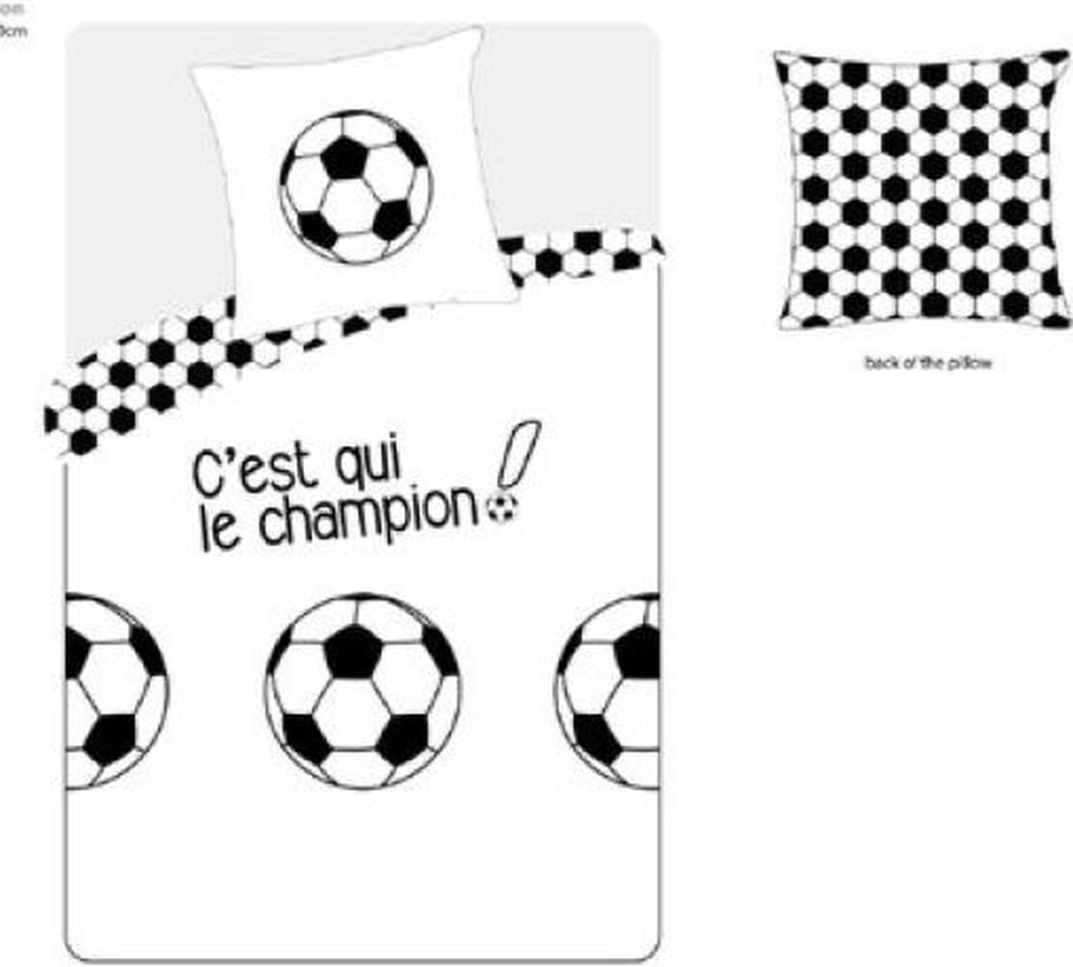 Kinderdekbedovertrek Champion- Voetbal-140x200 met 1 kussensloop 65x65-100 % katoen