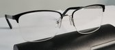 Montuurloze titanium unisex leesbril +1,0 zwarte kleur / Lichtgewicht Lezers Brillen/ bril op sterkte +1.0 / rimless glasses / bril met koker en doekje / dames en heren leesbril /