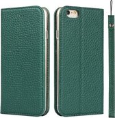 Litchi Textuur Horizontale Flip Top Layer Koeienhuid Lederen Case met Houder & Kaartsleuven & Portemonnee & Riem & Draad Winder Voor iPhone 6 & 6s (Groen)