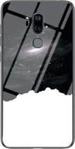 Voor LG G7 ThinQ Sterrenhemel Geschilderd Gehard Glas TPU Schokbestendige Beschermhoes (Kosmische Sterrenhemel)