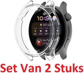 Full Cover Screen Protector Cover Case Bumper Hoesje Geschikt Voor Huawei Watch 3 (Classic/Active/Elite) Smartwatch - Beschermkap Beschermhoes Screenprotector Beschermer Hoes - 360