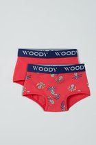 Woody short duopack meisjes - octopus - fuchsia + roze octopus all-over print - 211-1-SHD-Z/087 - maat 92