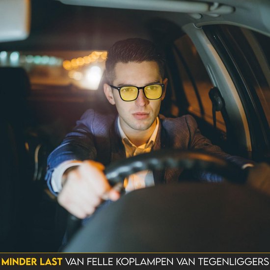 Nachtbril Auto Autobril - Bril Tegen Felle Koplampen - Unisex - Zwart van Merkloos — afbeelding 4