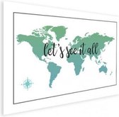 Wereldkaart Let's See It All Groen - Poster 80x60