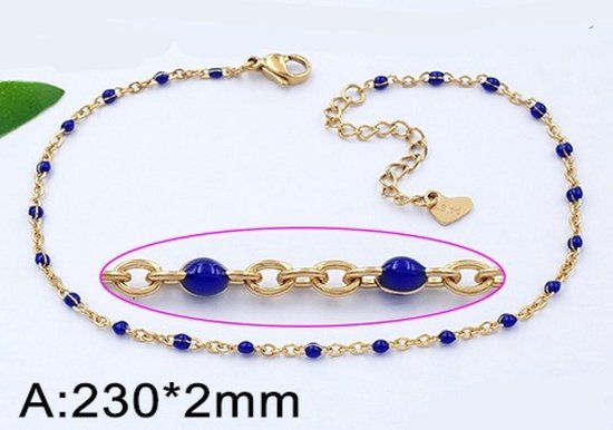 Bracelet de cheville bleu acier 3506 bijoux de pied