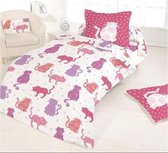 Kinderdekbedovertrek Lovely cats-140x200 met 1 kussensloop 65x65- 100% katoen