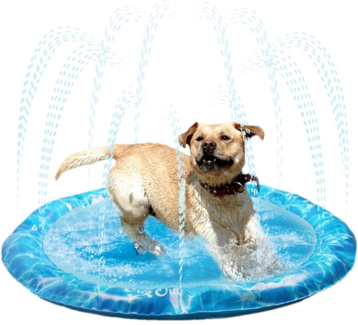 All For Paws Chill Out Bad Met Fontein - Hondenverkoeling - 126x8 cm - Blauw - Large